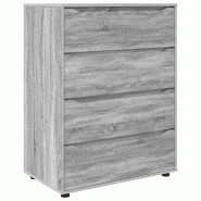 Helloshop26 - Armoire de rangement lot de 2 pratiques avec tiroirs 80 x 48 x 105 cm en bois d'ingénierie gris sonoma 02_0056182 - gris Bois massif 30