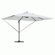 Helloshop26 - Parasol déporté inclinable extérieur 352 x 251 x 265 cm confort optimal style moderne en polyester sable - aluminium 3000240727542