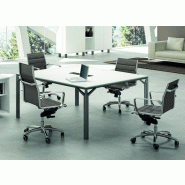 Table de réunion X8  plateau laqué - Officity. - Blanc 9010, 140, Blanc RAL 9003