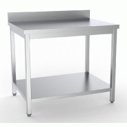Table inox de travail dosseret + étagère démontable profondeur 600m... - P7333.0100