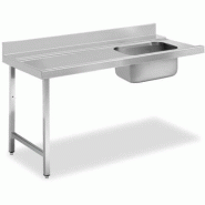 Tables de prélavage pour lave-vaisselle sans étagère - Bac à droite - 2100 Tables de prélavage pour lave-vaisselle sans étagère - Bac à droite - 2100