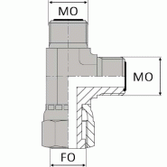 Té orientable mâle ORFS x femelle tournant ORFS x mâle ORFS - 9/16' , 12.75 , 9/16' , 14.28