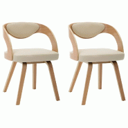 VidaXL Chaises à manger lot de 2 crème bois courbé et similicuir Modèle Orion Master Pure - 283104