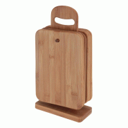 WellHome - Jeu de Planches à Découper en Bambou 15x7x33 cm - beige WH15495