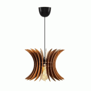 WellHome - Plafonnier Covadonga couleur noyer 26,5 x 26,5 x 55 cm - marron WH2331