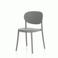 AQA Design Ensemble de 4 chaises en polypropylène pour EVA intérieur/extérieur gris. L.50 P.47,5 H.79 MP02191 - gris plastique polypropylène MP02191