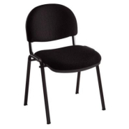Chaise réunion et visiteur - Bien Assis 2 - Tissu Noir- Pieds Noir - lot de 4 Chaise réunion et visiteur - Bien Assis 2 - Tissu Noir- Pieds Noir - lot de 4