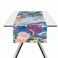 Chemin de table Excelsa Fuji coton 45x140 cm multicolore - multicolore textile 68739