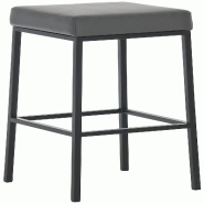 Décoshop26 - Tabouret de bar design moderne en synthétique gris pieds forme carré métal noir mat 10_0000031 - gris 3000886669602