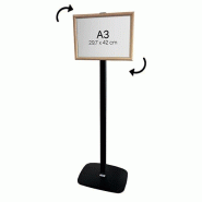 Edimeta Porte-Message sur pied Noir Cadre Clic-clac A3 aspect Bois 133 cm - beige aluminium 214000NH