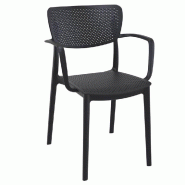 Fauteuil empilable d'extérieur en polypropylène Loft coloris noir