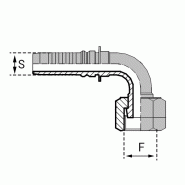 Femelle - 90° (DKORFS90-IN) - Filetage UNF - Joint facial - 16 , 1" , 25.4 , 12 , 2.116