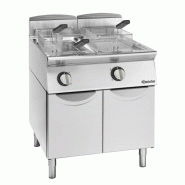 Friteuse double à gaz à allumage électrique PRO 2 x 21 Litres, sur soubassement 2 portes pleines, GAZ - 220 V