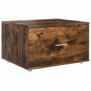 Helloshop26 - Armoire moderne à tiroirs pour rangement 55 x 45 x 31 cm style contemporain en bois d'ingénierie chêne fumé 02_0052197 - Bois massif