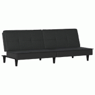 Helloshop26 - Canapé-lit noir tissu 02_0019250 - noir polyester 3000968588005