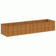 Helloshop26 - Lit surélevé de jardin 386 x 100 x 69 cm design décoratif acier résistant en corten rouillé 02_0046140 - acier 3000234065056