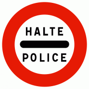 Panneau d'interdiction B5b - Arrêt au poste de police - WP Signalisation Panneau d'interdiction B5b - Arrêt au poste de police - WP Signalisation