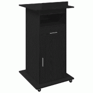Podium avec roue Chêne noir 55 x 55 x 107 cm Bois d'ingénierie Modèle Vega Master Modern - 8721158790309