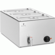Royal Catering - Royal Catering RCBM_GN1/3 Bain-marie Chauffe-plat bain-marie Bain-marie professionnel 600 W 3 x GN 1/3 Robinet De Vidange - inox 4062