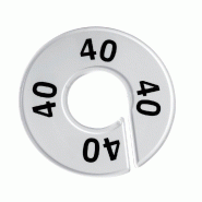 Séparateur de taille T40 - Par 10 - Impression noire 2 faces - Plastique blanc
