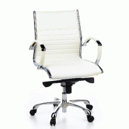 Siège de bureau / Fauteuil de direction PARMA 10, cuir crème, chromé hjh OFFICE - blanc cuir 660512