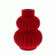 Vase rouge velours Ø15cm H20cm