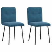 VidaXL Chaises à manger lot de 2 Bleu Velours Modèle Orion Master Studio - 4101319