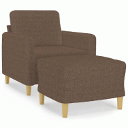 VidaXL Fauteuil avec repose-pied Marron 60 cm Tissu Modèle Orion Master Design - 3201187