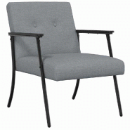 VidaXL fauteuil Gris clair 59 x 75 x 78 cm tissu Modèle Vega Office Élégance - 42017690