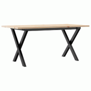 VidaXL Table basse cadre en X 90x40x45 cm bois de pin massif et acier Modèle Polaris Vision Plus - 3282686