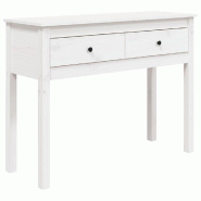 VidaXL Table console Blanc 100x35x75 cm Bois massif de pin Modèle Jardin Boreal Prime - 814615