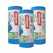 Alfapac - Sacs poubelle à fermeture automatique 30 L 55 x 60 cm, 3 rouleaux x 15 unités (80 % recyclés) - bleu PK6945