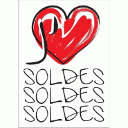 Carton J'aime les soldes - 3x A4 + 3x A5 recto/verso - blanc