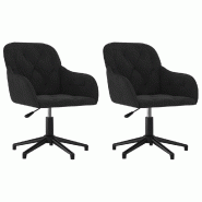 Chaises pivotantes à manger lot de 2 Noir Velours Modèle Vega StudioDesk Industriel - 3103383