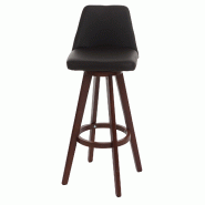 Décoshop26 - Tabouret de bar chaise de comptoir en synthétique marron pivotant pieds en bois foncé 04_0005277 - marron 3000128532695 Décoshop26 - Tabouret de bar chaise de comptoir en synthétique marron pivotant pieds en bois foncé 04_0005277 - marron 3000128532695
