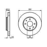 Disque de frein BOSCH 0986478493 - ventilé intérieur - boîte de 2 disques - 4 trous - épaisseur 24 mm Disque de frein BOSCH 0986478493 - ventilé intérieur - boîte de 2 disques - 4 trous - épaisseur 24 mm