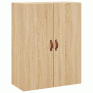 Helloshop26 - Armoire murale polyvalente grand espace rangement 69,5 x 34 x 90 cm en bois d'ingénierie chêne sonoma 02_0048567 - Bois massif 3000235