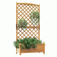 Helloshop26 - Jardinière avec treillis pour plantes grimpantes 90 x 44,5 x 180 cm design charmant en bois de sapin orange 20_0021003 - orange Bois ma