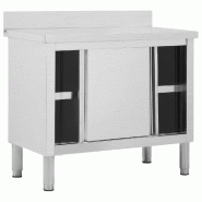 Helloshop26 - Table de travail avec portes coulissantes armoire de stockage de cuisine armoire de rangement restaurant hôtel cantine 02_0001898 - ino