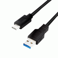 LogiLink Câble USB 3.2, USB-A - USB-C, 1,5 m, noir - noir 4052792055184