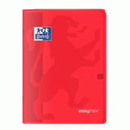 Oxford Lot de 10 Cahier EasyBook piqué A4, 96p./48 feuilles 90g/m², Séyès, coloris rouge - 3020120119663