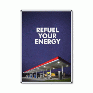 SHOWDOWN Displays Exposiciónate Cadre Clic-Clac Standard A0 Coins Arrondis 25 mm KRA0R25 - argenté aluminium KRA0R25