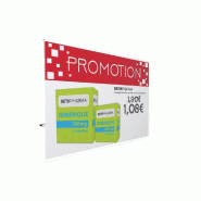 Support affiche PLV A6H magnétique et adhésif - format paysage - Transparent - PVC