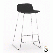 Tabouret haut assis-debout Nut - Mobel Linea. - Noir_0