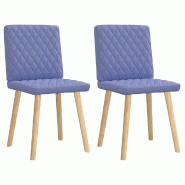 VidaXL Chaises à manger lot de 2 bleu jean tissu Modèle Grandezza Moderne - 4101131