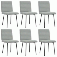 VidaXL Chaises à Manger Lot De 6 Gris Clair Velours - gris 8721158569714 VidaXL Chaises à Manger Lot De 6 Gris Clair Velours - gris 8721158569714