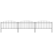 Vidaxl clôture de jardin à dessus en lance acier (0,5-0,75)x5,1 m noir 277705