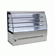 Vitrine réfrigérée semi-verticale LUNA EUROVITRINE - 4 dimensions disponibles, froid positif ventilé, 1m20 à 2m40, inox, italien