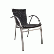 Lot de chaises empilables - Noires - ROMA