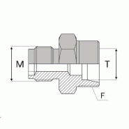 Adaptateur droit mâle agricole 18 x 1,5 X mâle 24° - 18X150 , 20X150 , 13.25